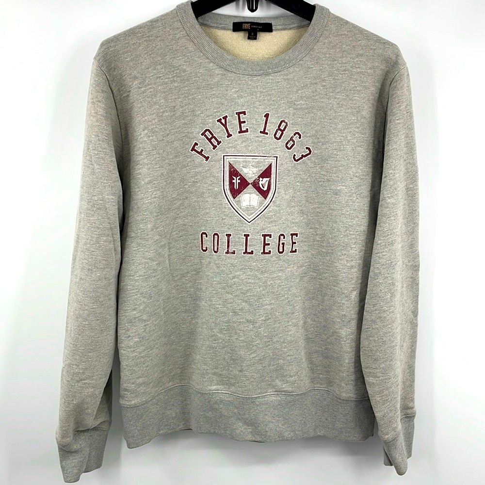 Frye 1863 College Gray Crewneck Sweatshirt Size Small